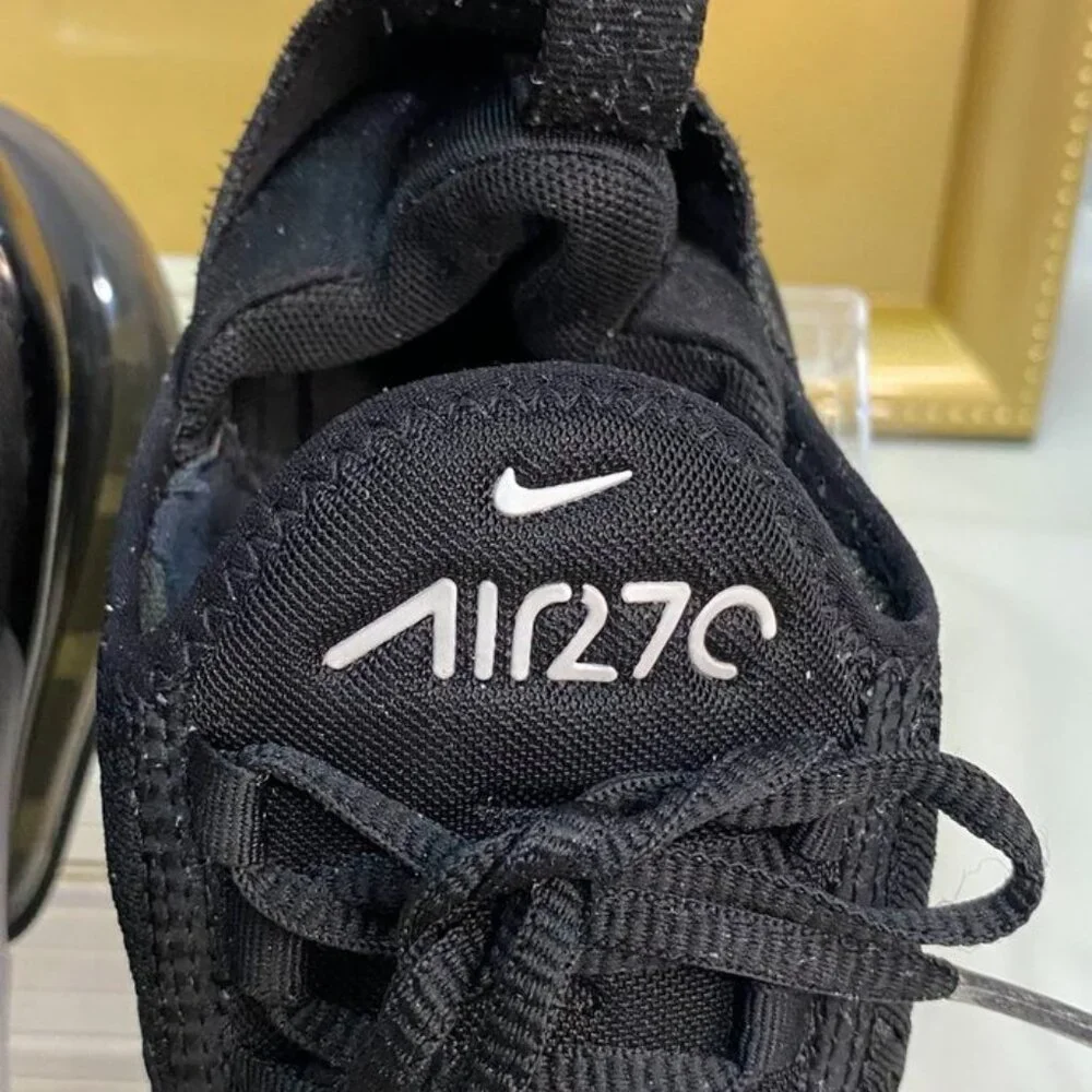 Nike Air Max 270 Black White Sneakers Women’s 7.5 Lifestyle Running Shoes - Picture 9 of 15